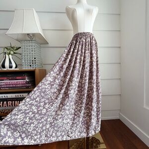 Vintage Georgiou Silk Floral Print Maxi Skirt size 8